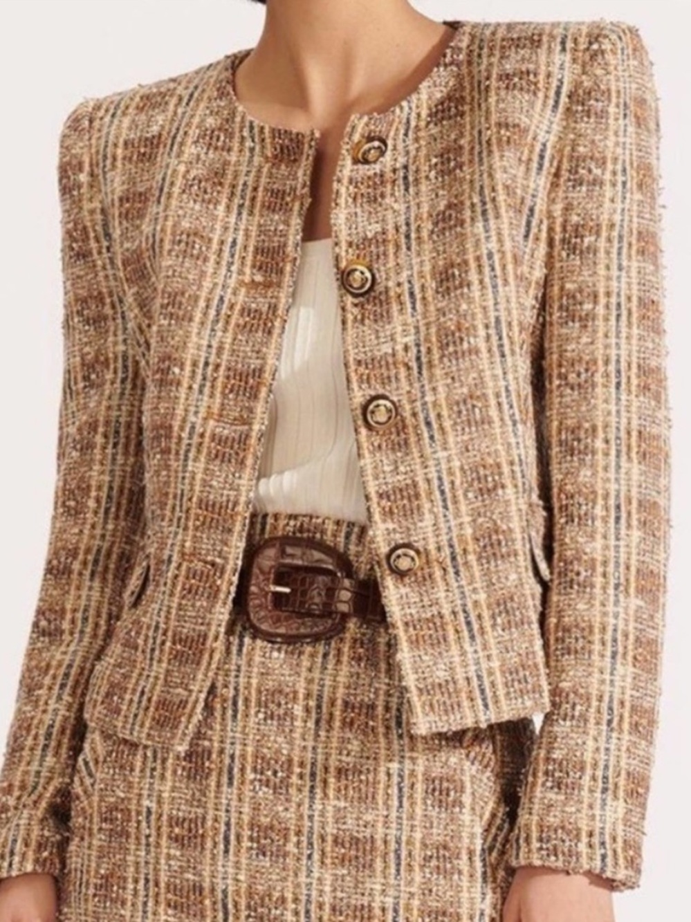 Veronica Beard Louisa Dickey Tweed Blazer Jacket